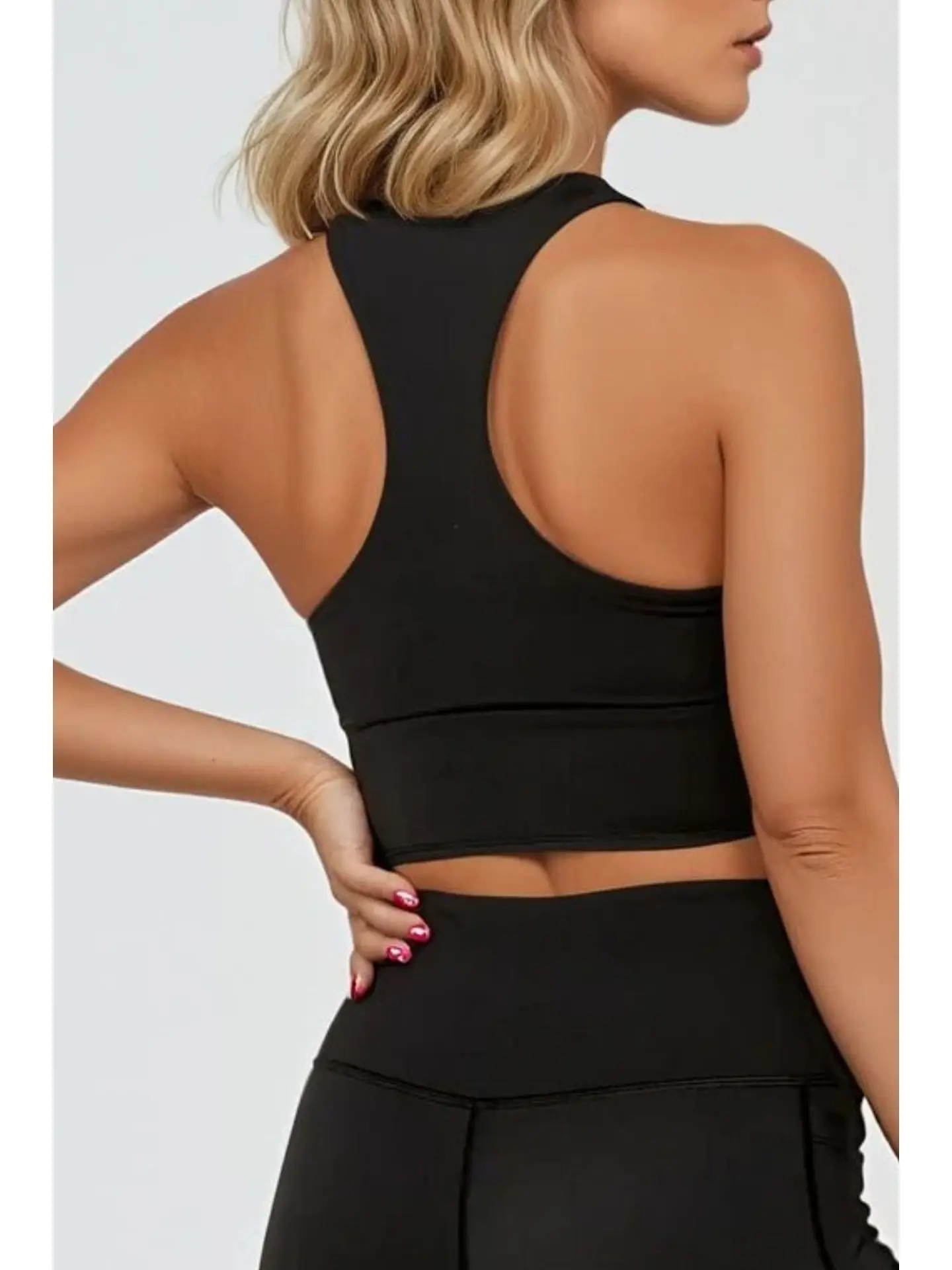 Born Nouli — Longline Crop Bra Black