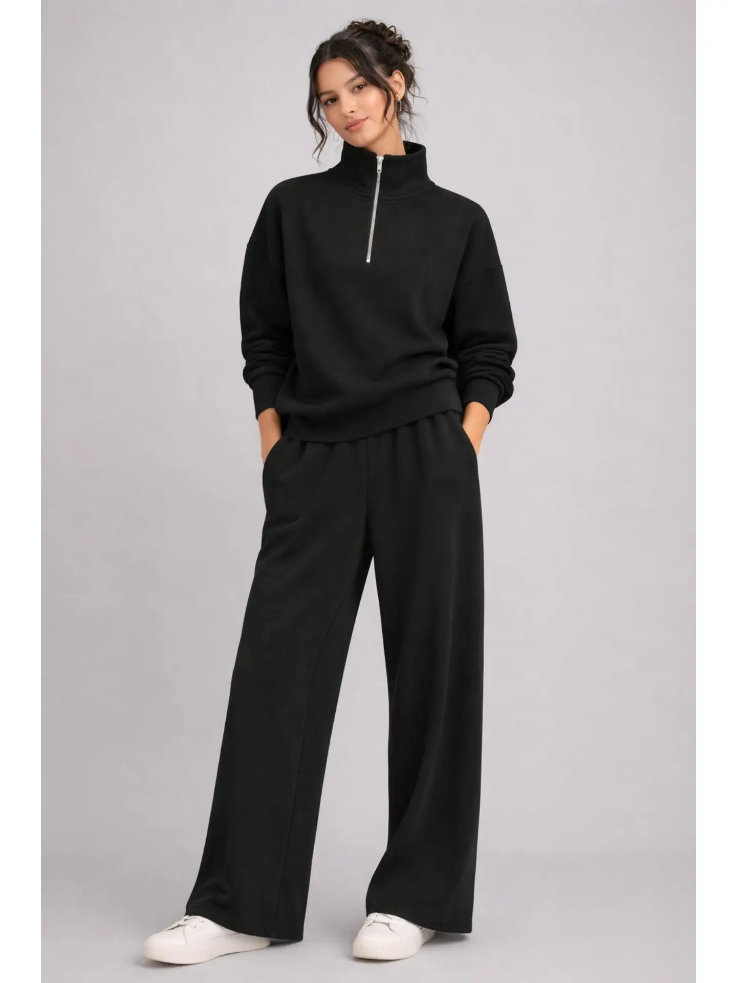 Born Nouli — Supersoft Wide Leg Sweatpant Black