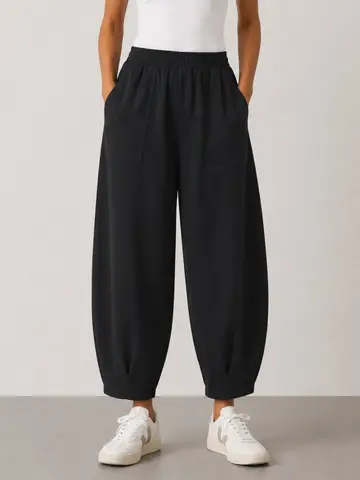 Born Nouli — Sloane Relaxed Barrel Leg Trouser Black — view 2