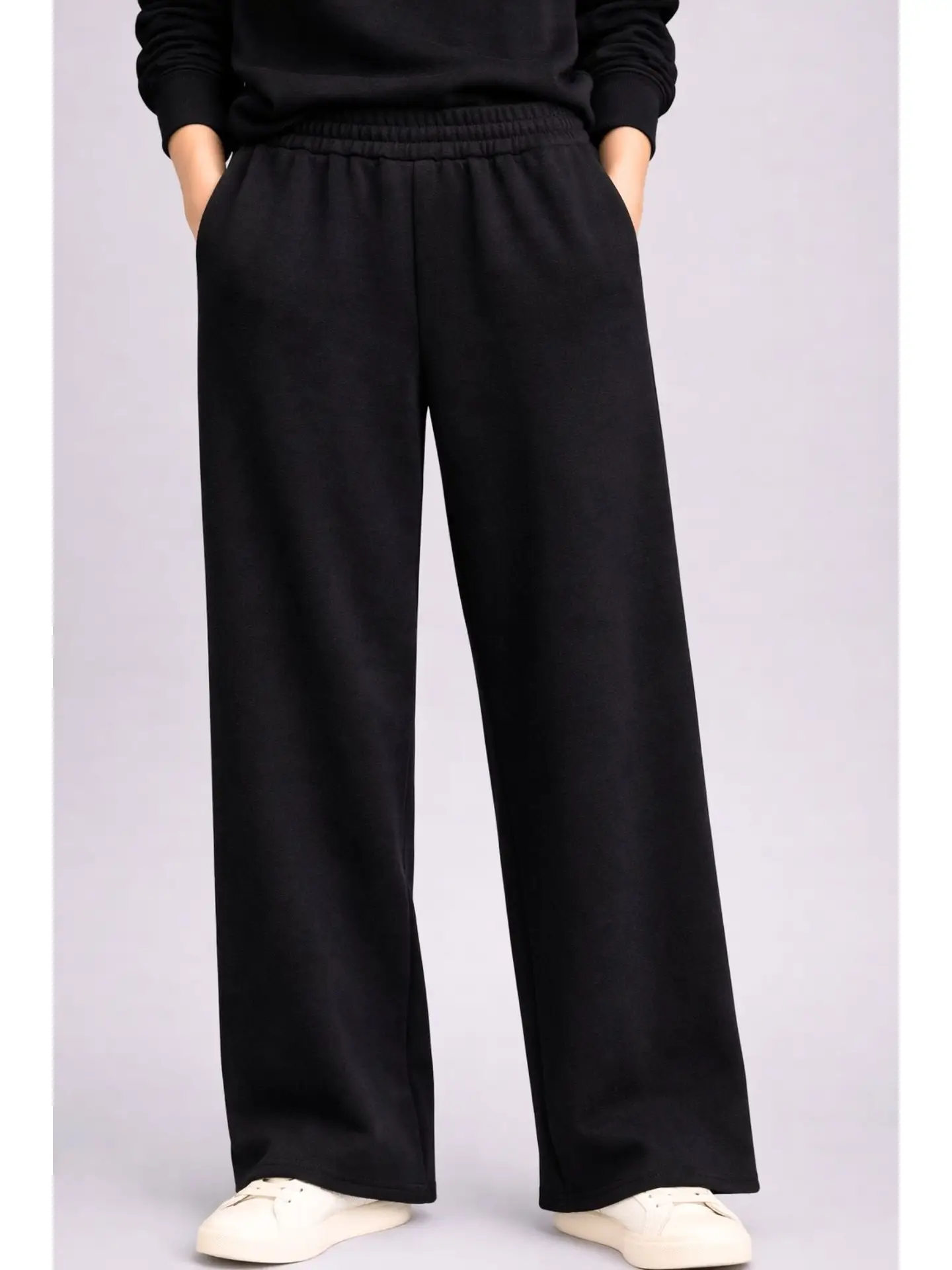 Born Nouli — Supersoft Wide Leg Sweatpant Black — view 3