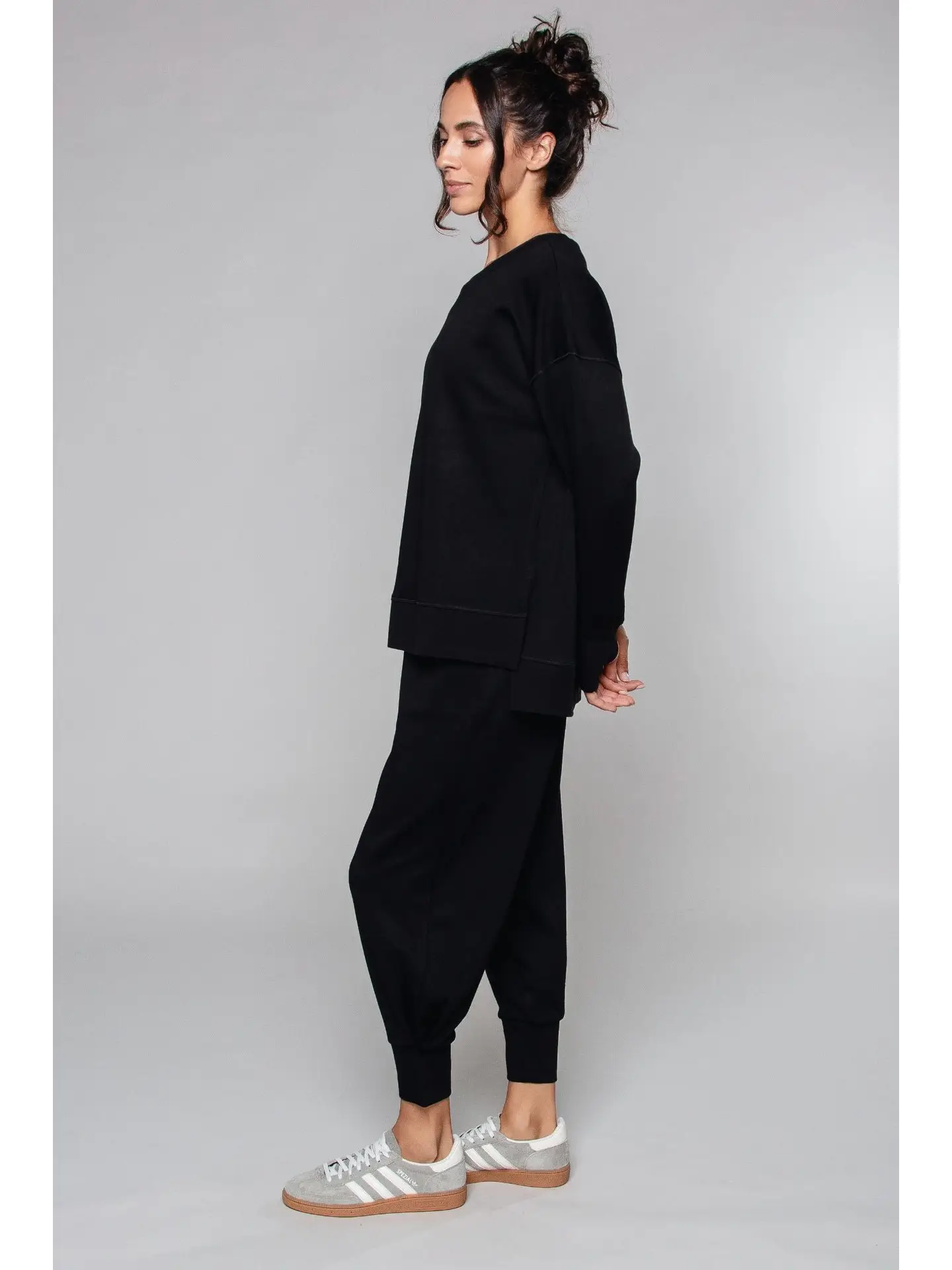 Born Nouli — Supersoft Longline Sweatshirt Black — view 3