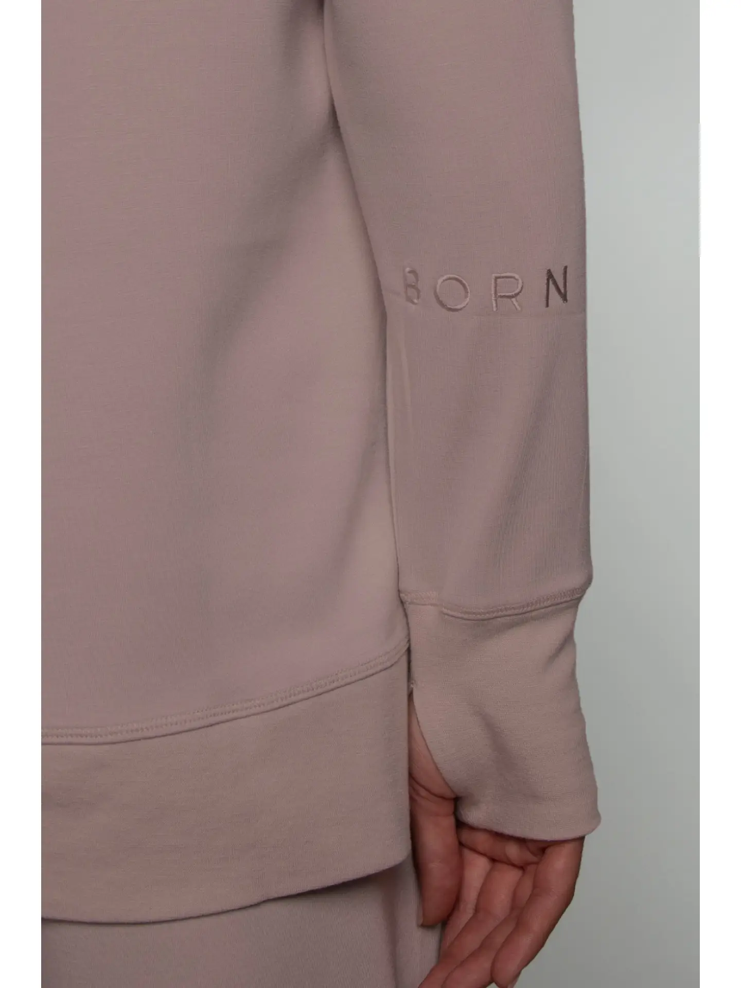 Born Nouli — Supersoft Longline Sweatshirt Taupe — view 2