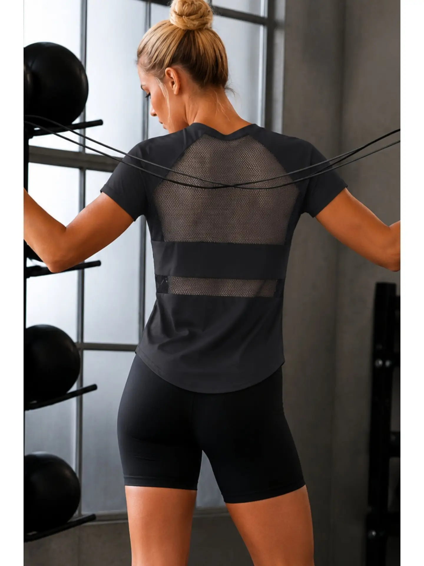 Born Nouli — Airlight Mesh T-Shirt Black — view 2