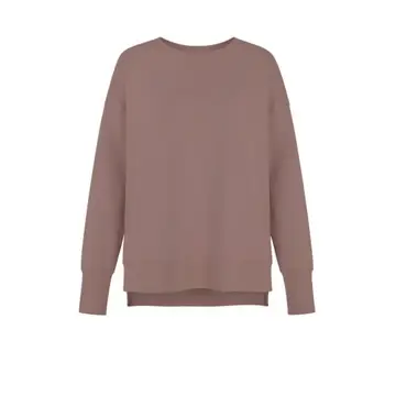 Born Nouli — Supersoft Longline Sweatshirt Taupe — view 5