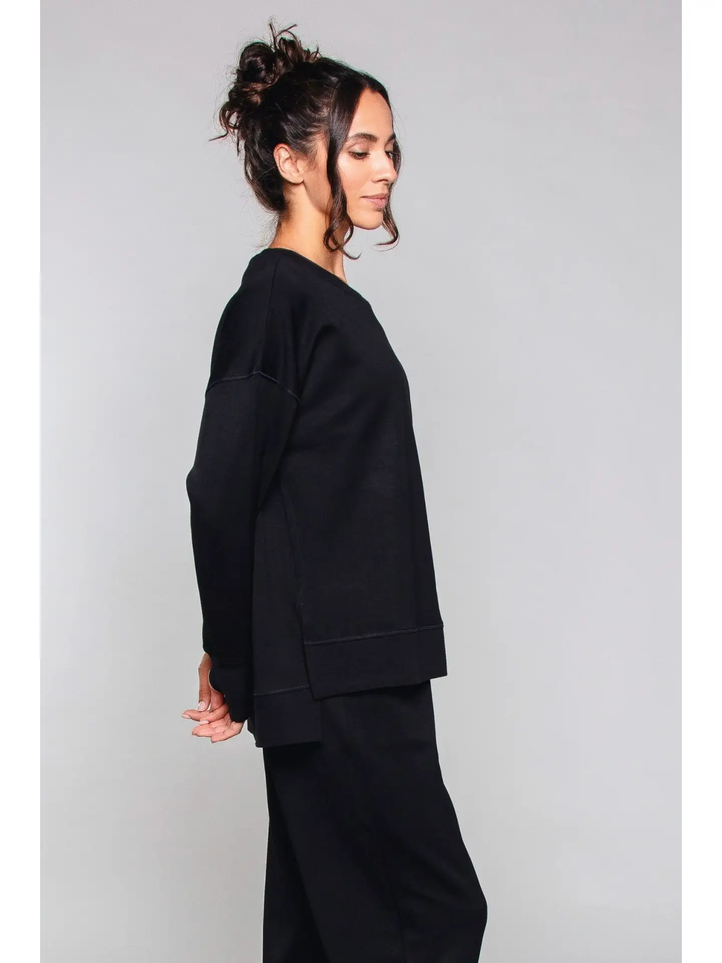 Born Nouli — Supersoft Longline Sweatshirt Black