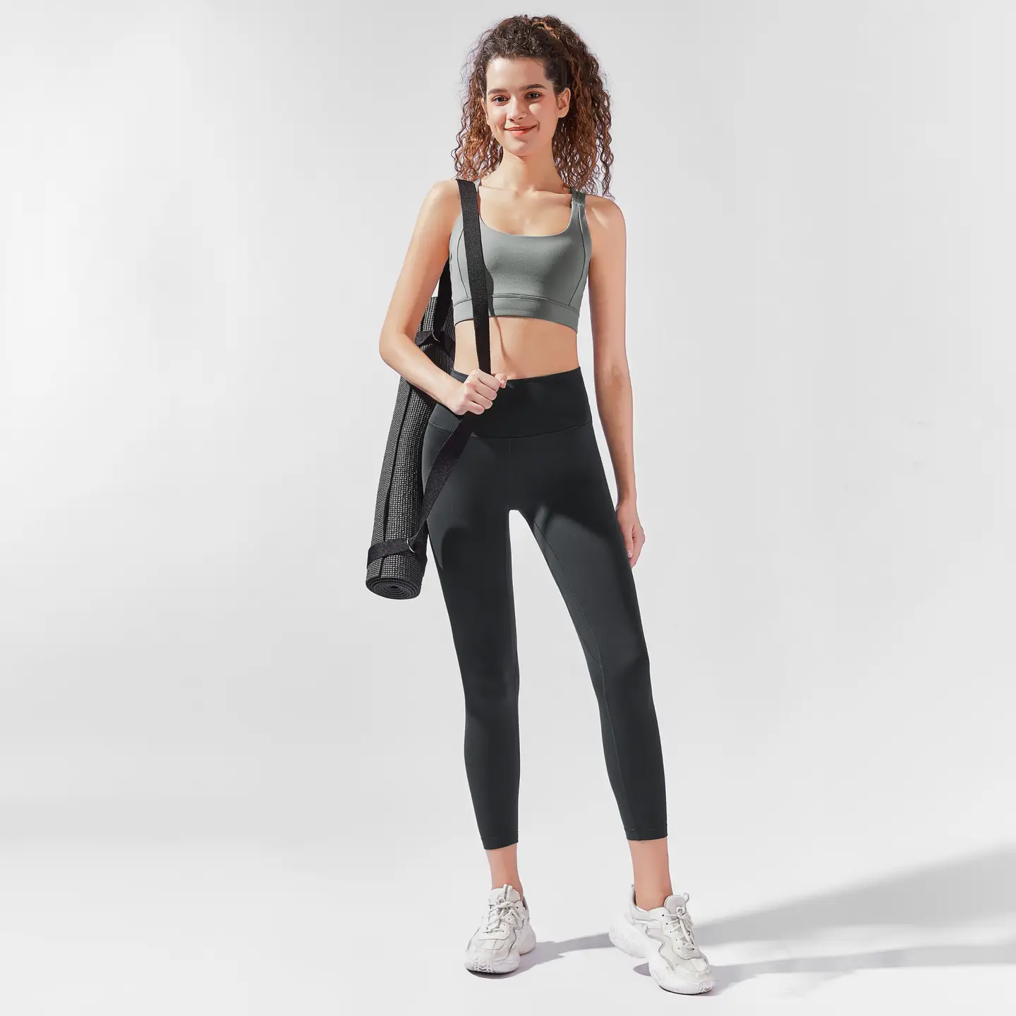 Myga — Black 7/8 Yula High Waist Yoga Leggings — view 2