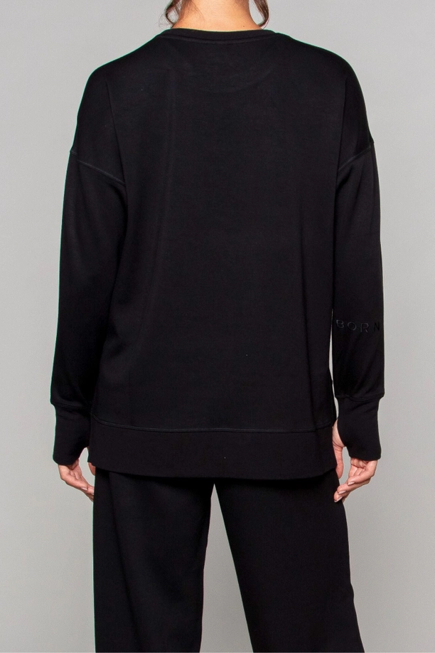 Born Nouli — Supersoft Longline Sweatshirt Black — view 5