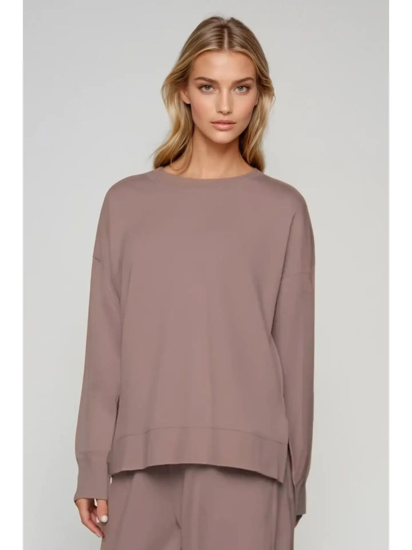 Born Nouli — Supersoft Longline Sweatshirt Taupe