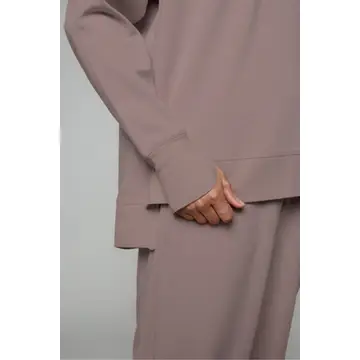 Born Nouli — Supersoft Longline Sweatshirt Taupe — view 4