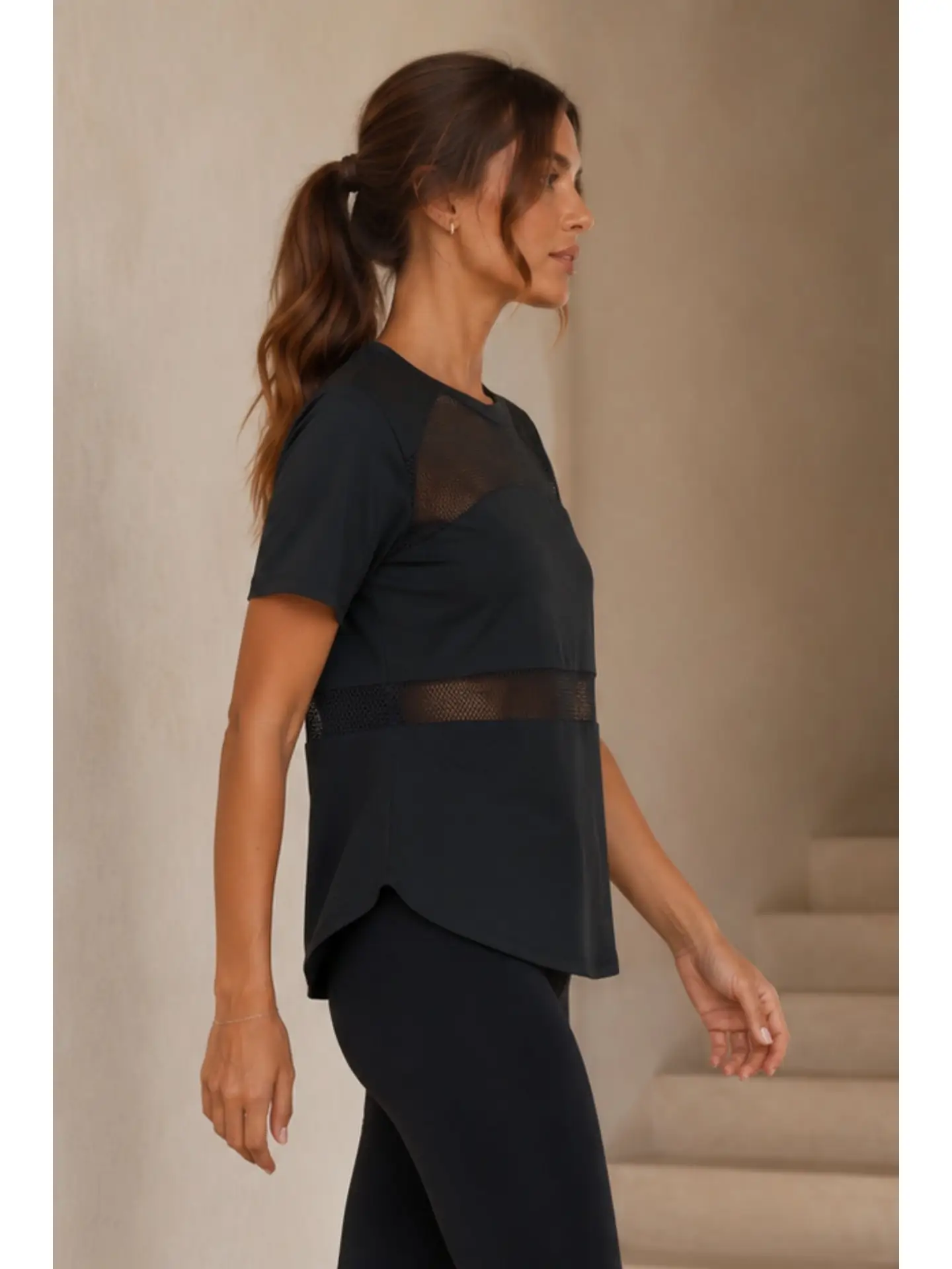 Born Nouli — Airlight Mesh T-Shirt Black — view 4