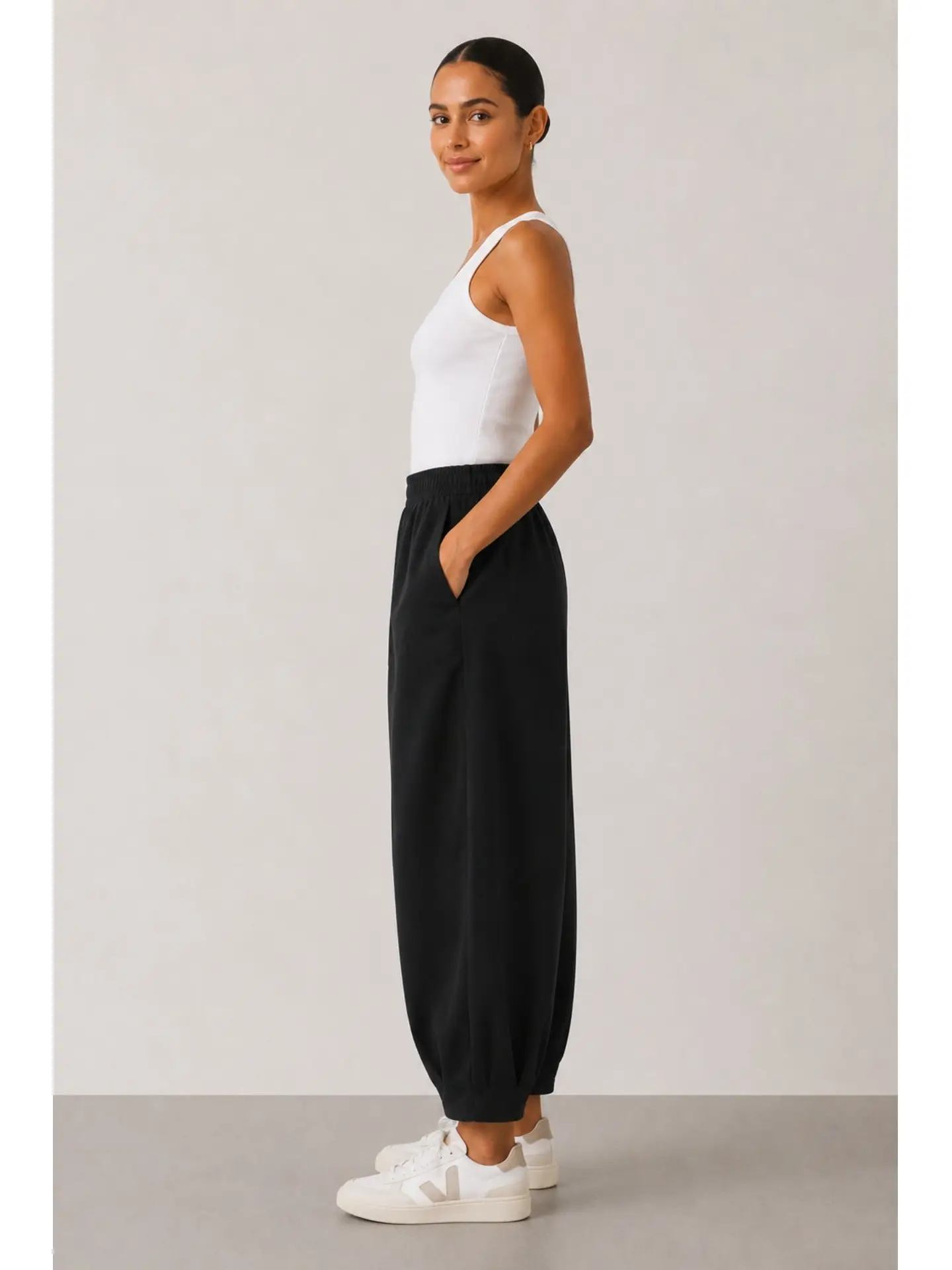 Born Nouli — Sloane Relaxed Barrel Leg Trouser Black