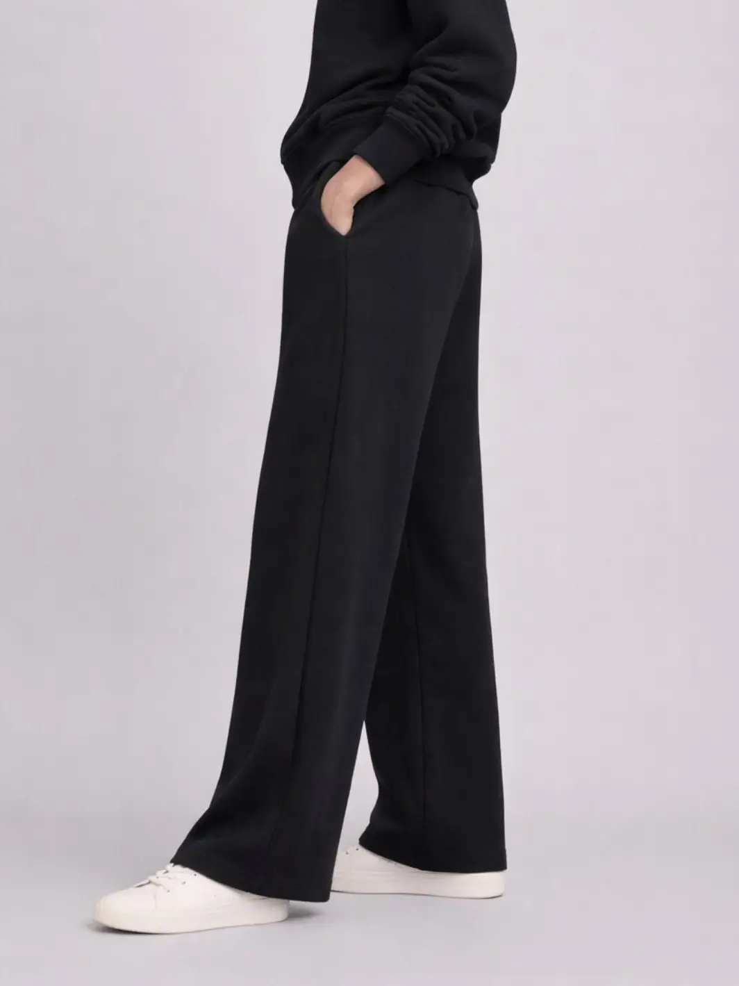 Born Nouli — Supersoft Wide Leg Sweatpant Black — view 2
