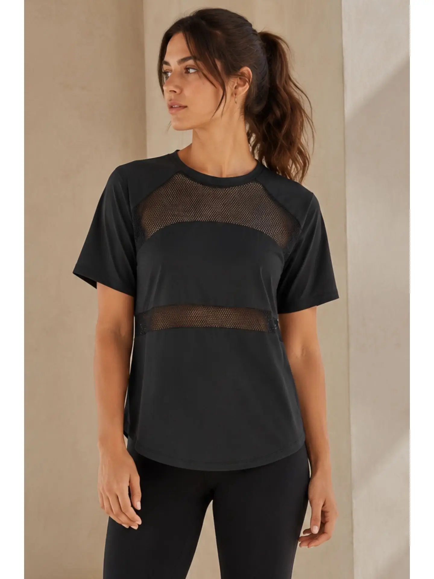 Born Nouli — Airlight Mesh T-Shirt Black — view 3