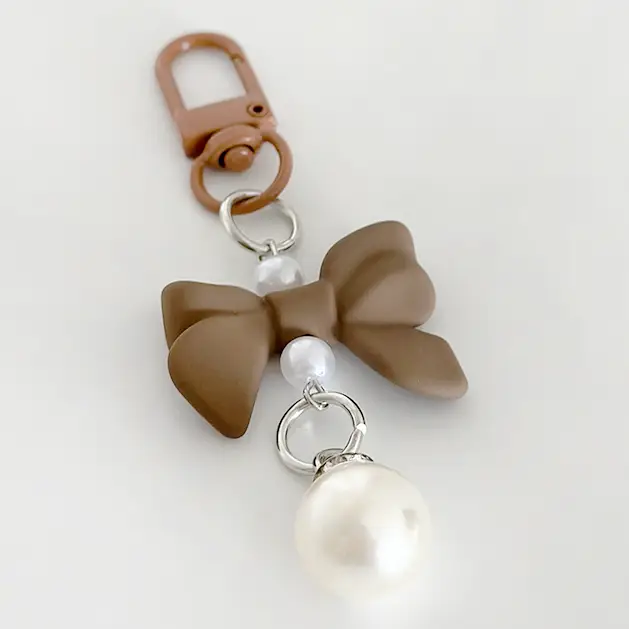 Accessories  — Coquette Bow Keyring - Brown